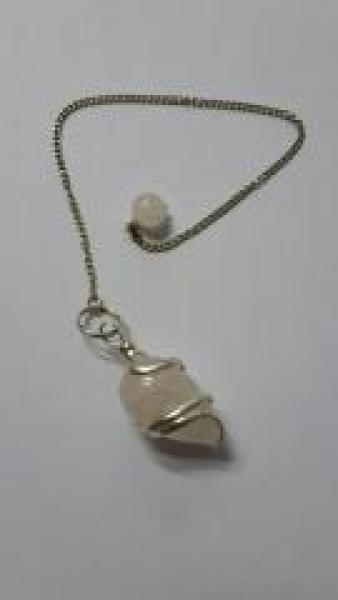 Pendel Rosenquarz in Metallschleife